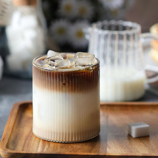 Vertical Ridged Glass Tumbler